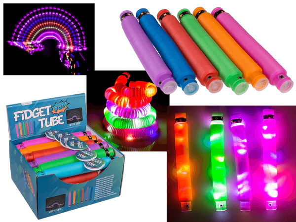 Fidget Pop Tube mit LED, ca. 20 cm,