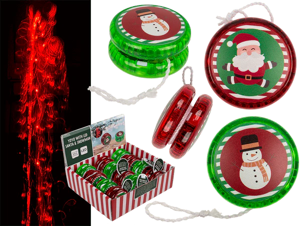 [OOTB-99/2024] Yoyo mit Licht, Santa & Schneemann,inkl. Batterie,
