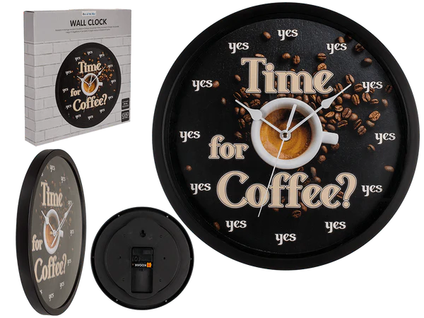 [OOTB-79/3294] Wanduhr, Time for Coffee, D: ca. 29 cm,