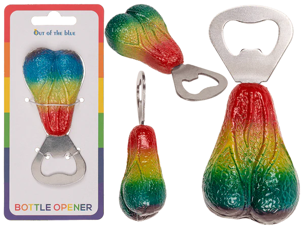 Metall-Flaschenöffner, Testikel, Regenbogen,