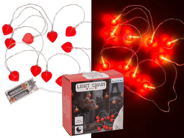 Lichterkette Herz mit 10-LED, 6/18 Std Timer,