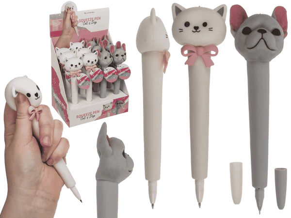 [OOTB-29/2759] Squeeze-Kugelschreiber, Hund & Katze,