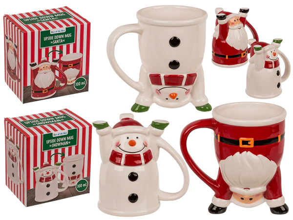 Becher, Weihnachtsmann & Schneemann,