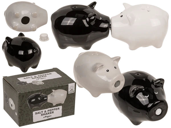 Salz & Pfefferstreuer, Schweine, mit Magnetnase,