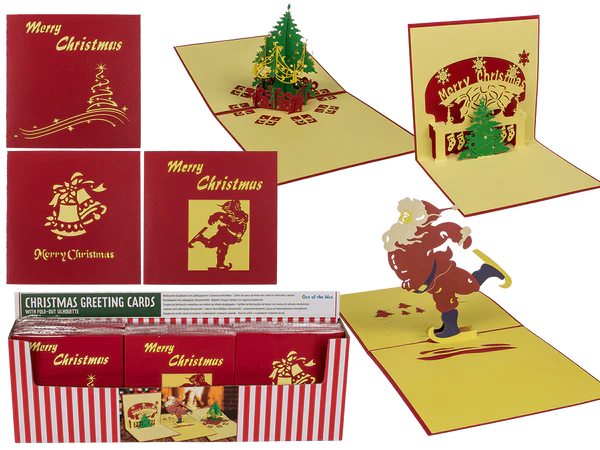 Weihnachts-Grußkarten mit aufklappbarem