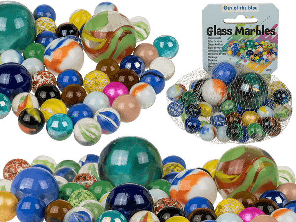 [OOTB-59/2178] Glas-Murmeln, mehrfarbig sortiert,