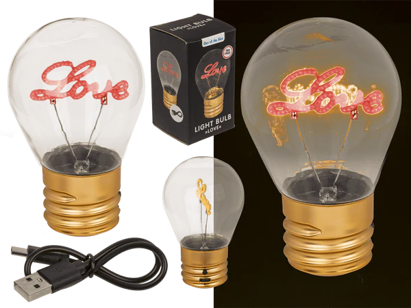[OOTB-57/9876] LED-Glühleuchte, Love , inkl. Lithium-Akku &