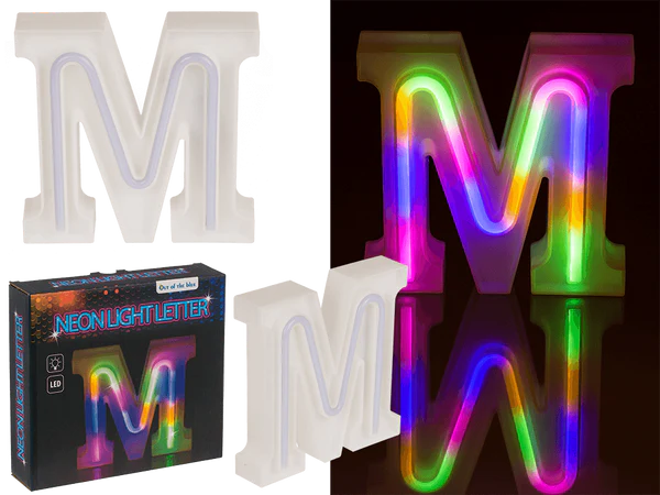 Neon-Leuchtbuchstabe, M, Höhe:16 cm,