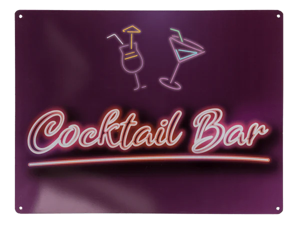 [OOTB-71/3344] Metall-Schild, Cocktail Bar, ca. 30 x 40 cm