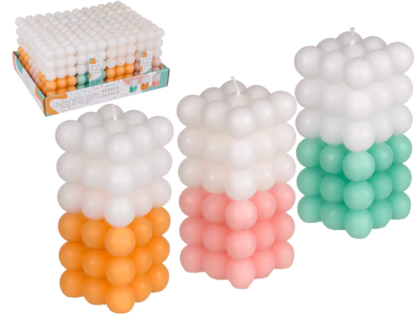 [OOTB-153315] Kerze, Colourful Bubble, ca. 6 x 12 cm,