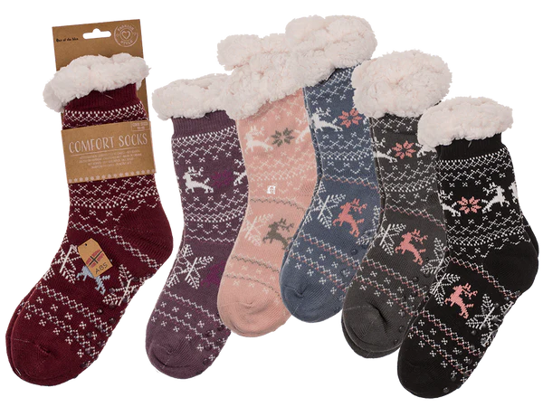 [OOTB-02/3120] Damen-Hüttensocken, Reindeer & Ice flower,