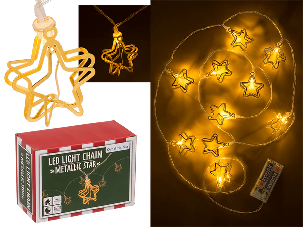 [OOTB-160080] 3D-LED-Lichterkette,Metallic Stars,