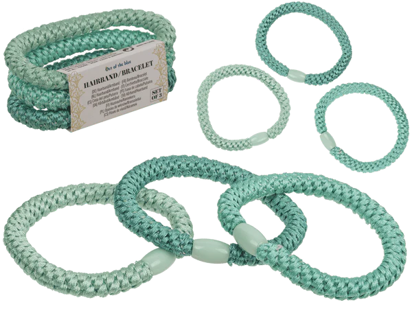 [OOTB-76/0446] Textil-Haarband/Armband, Blue Shades,