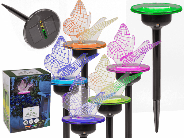 [OOTB-57/9869] 3D Solar Gartenstecker mit Farbwechsel-LED,
