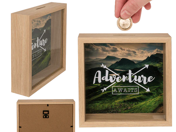 [OOTB-144457] Holz-Spardose, Adventure awaits,