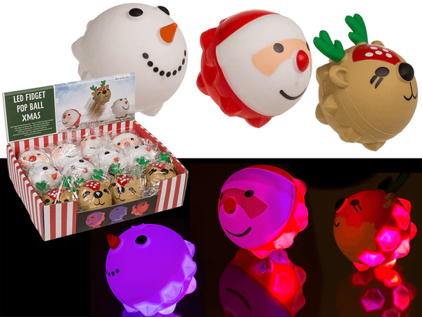 Squeeze-Pops, Xmas, mit LED, inkl 3 x LR41