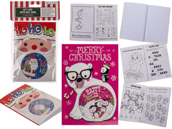 Geschenkkarte mit Kugelspiel, Xmas,