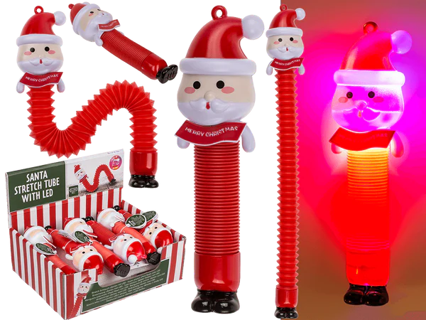 Stretch-Schlauch, Santa, mit LED, inkl. 3 x LR41