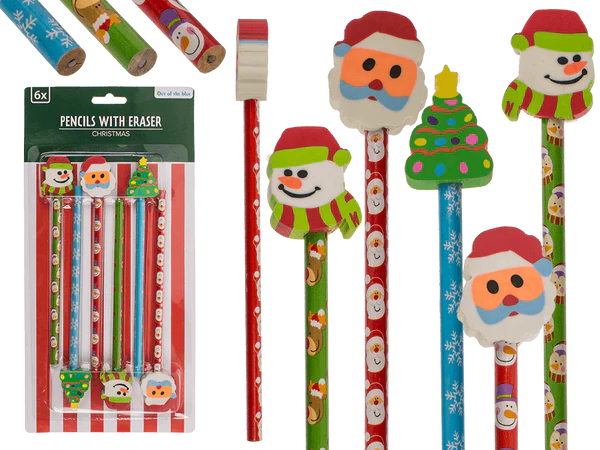 [OOTB-160030] Weihnachtsbleistifte mit Radiergummi,