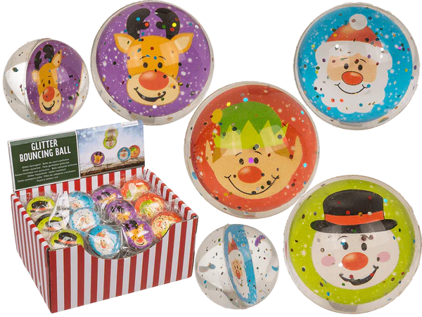Glitter-Springball/ Flummi, Joyful Xmas Jumpers,