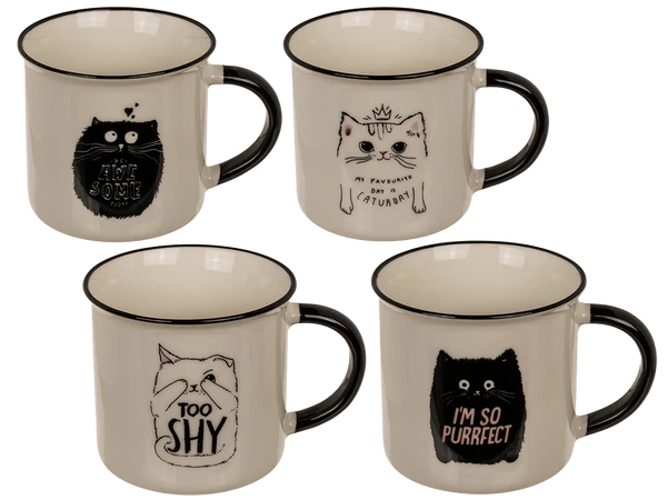 [OOTB-78/8423] New Bone China-Becher, Funny Kitten,