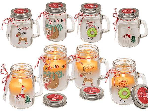 [OOTB-950153] Kerze im Einmachglas, Weihnachtsmotive,