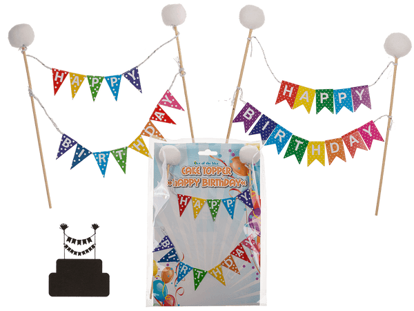 [OOTB-181191] Cake Topper, Happy Birthday, 2-fach sortiert,