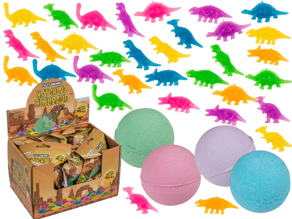 [OOTB-10/5064] Sprudelnde Kugel, mit Dinosaurier-Figur,