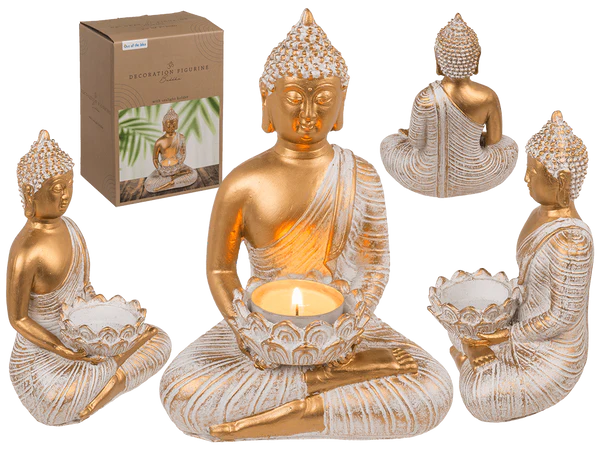 Deko-Figur, Buddha, mit Teelichthalter,
