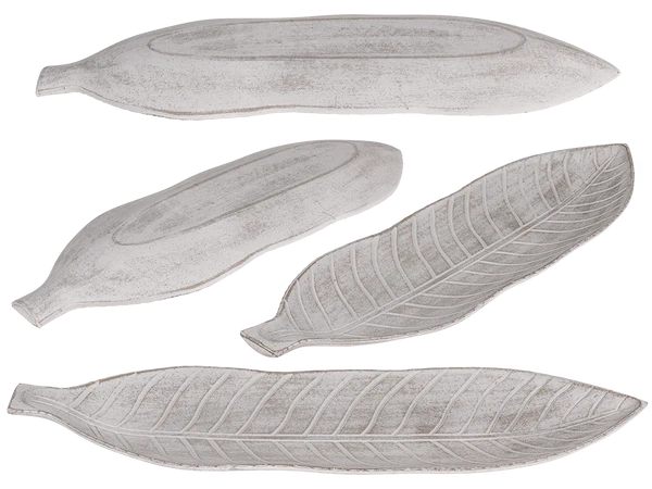 Holz-Deko-Tablett, Blatt, ca. 53,5 x 16 x 4 cm,