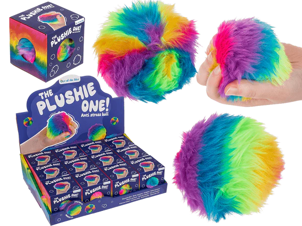 [OOTB-60/1181] Plüsch-Quetsch-Ball, Regenbogen, 7,5 cm,