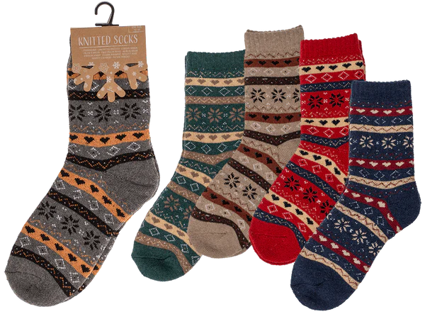 [OOTB-02/3126] Stricksocken, Unisex, Ice flower & hearts,