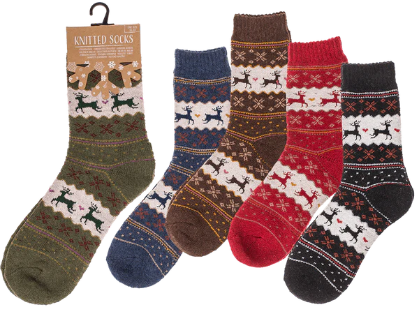 Stricksocken, Unisex, Rentier,