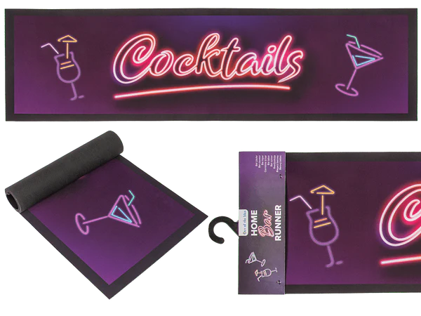 Bar-Läufer, Cocktails, ca. 89 x 25 cm,