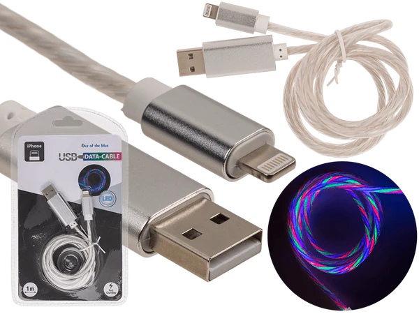 USB-Schnellladekabel für iPhone, mit LED,