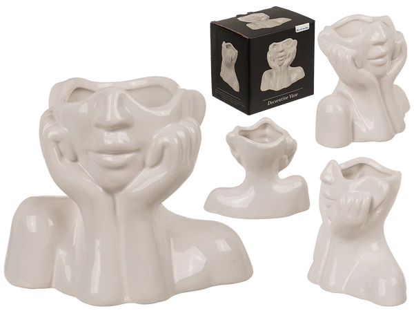 Keramik-Vase, Face,