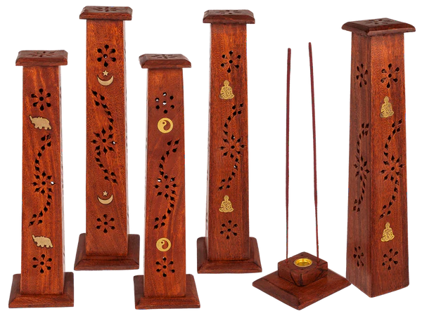 Holz-Räucherstäbchenbox, stehend,