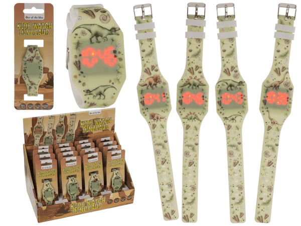 Kinderarmbanduhr, Dinosaurier, mit LED Display,