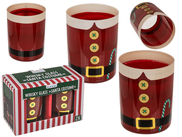 Whiskyglas, Santa Kostüm, für 350  ml,