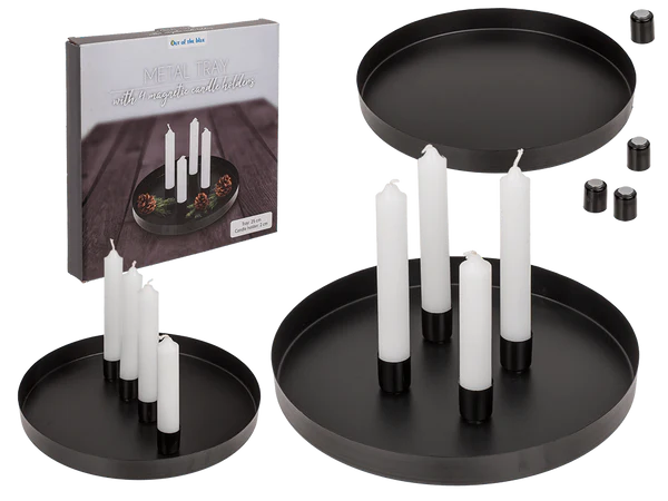 [OOTB-144472] Rundes Metall-Tablett, D:25 cm, mit 4 magnetischen