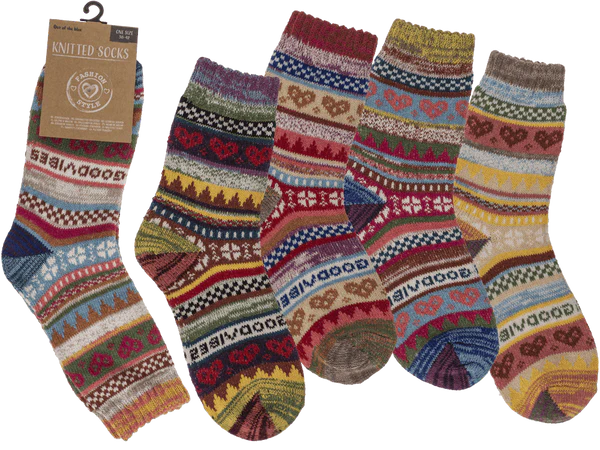 Damen-Stricksocken, Good Vibes,