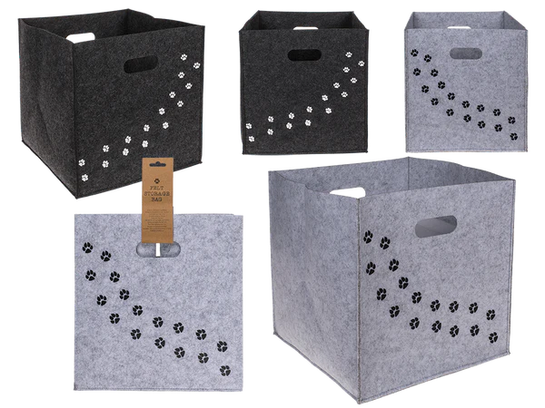 [OOTB-144468] Filz-Aufbewahrungsbox, Hundepfoten/Katzenpfoten,