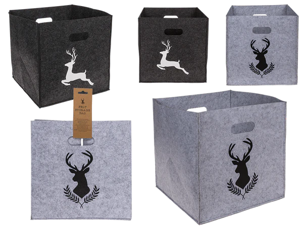 [OOTB-144471] Filz-Aufbewahrungsbox, Hirsch/Hirschkopf,