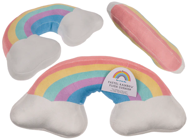 [OOTB-62/1091] Plüsch-Regenbogenkissen, Pastell,