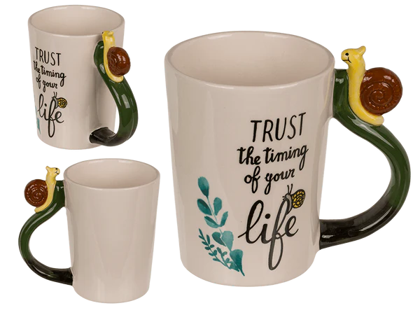 [OOTB-78/8408] Becher, Schnecke -Trust the timing of your life,