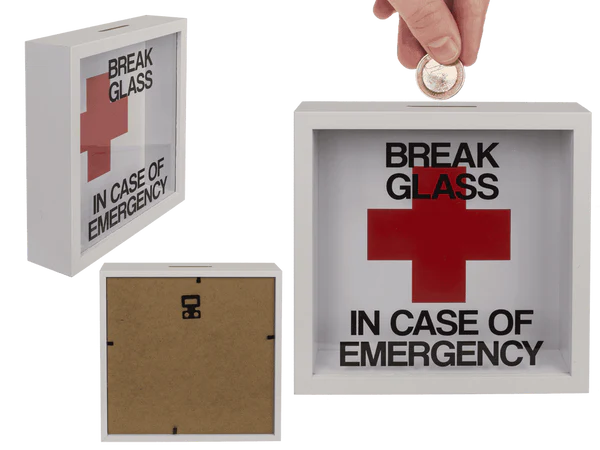 Holz-Spardose, Emergency Fund,