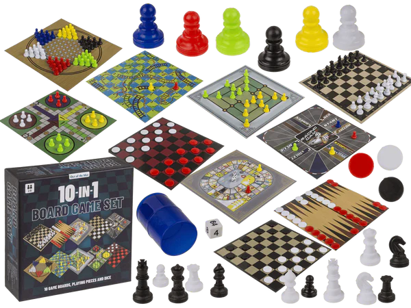 [OOTB-59/2231] Brettspiel Set, 10 in 1, 15 x 15 cm,