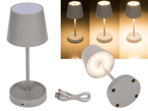 [OOTB-220261] Graue Tisch-Lampe mit LED,