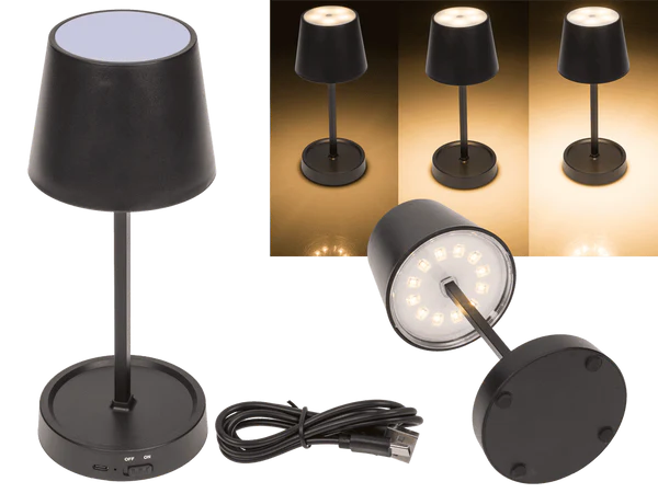 [OOTB-220262] Schwarze Tisch-Lampe mit LED,
