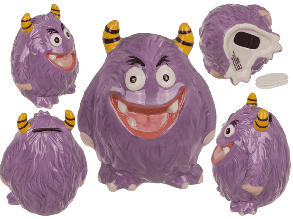 Spardose,Lila Monster,